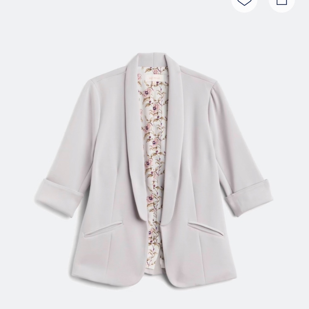 Skies Are Blue Light Gray Blazer